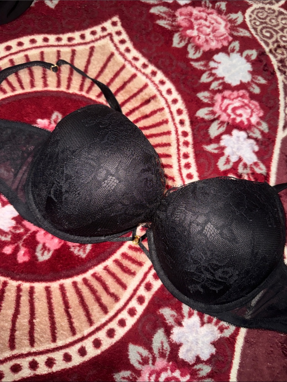 Victoria's Secret Black Lace Bombshell Push-Up Bra